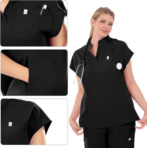 SUNME Scrubs for Women Set - Classic V-Neck Top & Jogger Pants with 11 Pockets Medical Workwear for Nurse Doctor in Kuwait