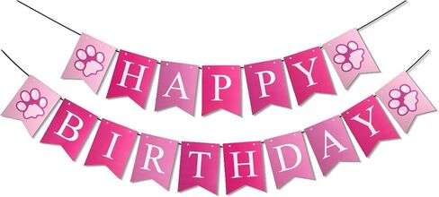 Dog Claw Happy Birthday Banner, Puppy Dog Birthday Party Banner Decorations, Reusable Puppy Theme Party Supplies Garland Backdrop Pet Theme Celebration Banners Signs for Teens Boys Girls (Blue) in Saudi Arabia