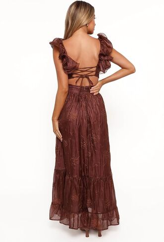 Petal & Pup Women's Harmony Maxi Dress-Brown Floral in Saudi Arabia