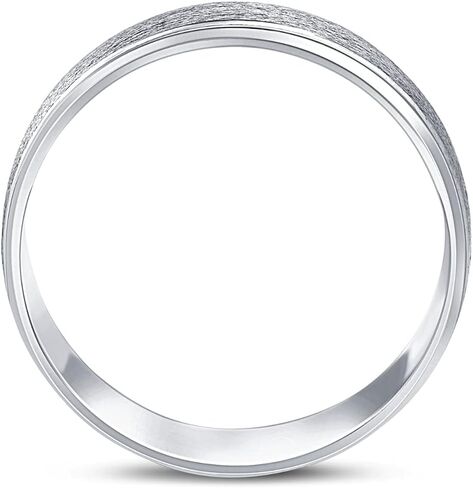 P3 POMPEII3 8mm Brushed Mens Wedding Band 10K White Gold in Saudi Arabia