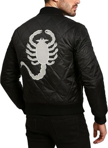 Satin Bomber Jacket Men Quilted Style Lightweight Outerwear Coat in Saudi Arabia
