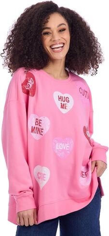 Mud Pie Women's Valentine Sparkle Sweatshirt in Saudi Arabia