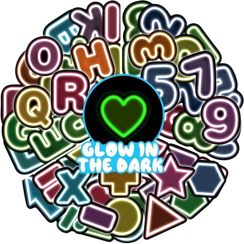 54 Pcs Cute Animal Stickers for Kids Glow in The Dark, Waterproof Sticker for Water Bottle, Vinyl Laptop Decals for Teens Girls Boys, Students Classroom Prizes Sticker Pack in Kuwait