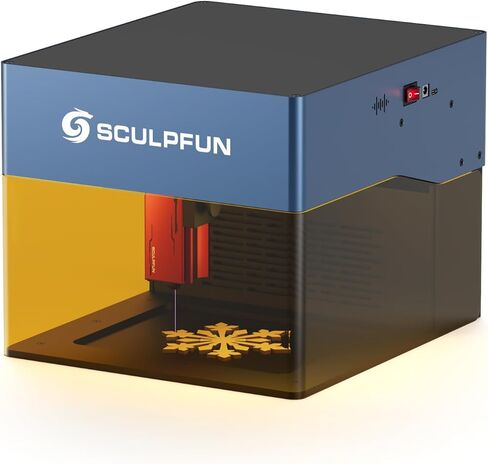 SCULPFUN iCube Pro 5W Laser Engraver, Laser Engraver and Cutter Machine with Smoke Filter Temperature Alarm, Portable Laser Engraving Machine for Wood, Metal and Acrylic, 130 x 130 mm in Saudi Arabia