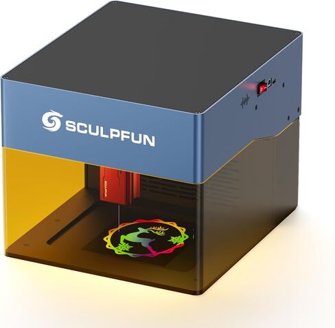 SCULPFUN iCube Pro 5W Laser Engraver, Laser Engraver and Cutter Machine with Smoke Filter Temperature Alarm, Portable Laser Engraving Machine for Wood, Metal and Acrylic, 130 x 130 mm in Saudi Arabia