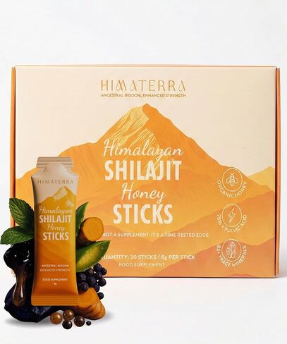 Shilajit Honey Sachets – 3900mg Liquid Complex with 85+ Trace Minerals, Cinnamon, Zinc, Turmeric & Probiotics – Energy, Focus & Recovery Adaptogen for Men & Women – Cognitive & Hormonal Support in Saudi Arabia