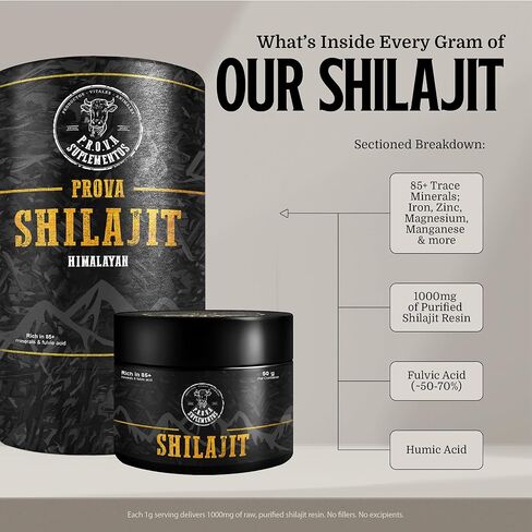 Himalayan Pure Shilajit Resin | 85+ Trace Minerals, 75% Fulvic Acid, for Energy, Strength & Immunity, Pure Shilajit for Men & Women, with Lab Test Report | 500mg Servings (50g) in Saudi Arabia