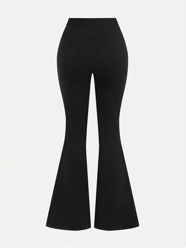 SweatyRocks Girl's High Waisted Flare Leg Pants Criss Cross Front Flare Leggings Bell Bottoms in Saudi Arabia