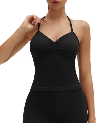 SUUKSESS Impact Longline Strappy Top الرسن تجريب الأعلى للنساء مبطن عارية الذراعين الرياضة الصالة الرياضية تانك مع حزام قابل للتعديل in Saudi Arabia