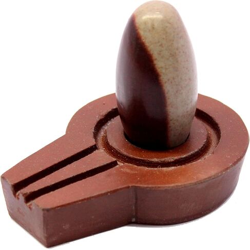 ESPLANADE Narmadeshwar Shivling Shiva Lingam Narmada Stone Jaladhari Narmada Stone لمنزل معبد ماندير - بني - 11.43 سم، ديني in Saudi Arabia