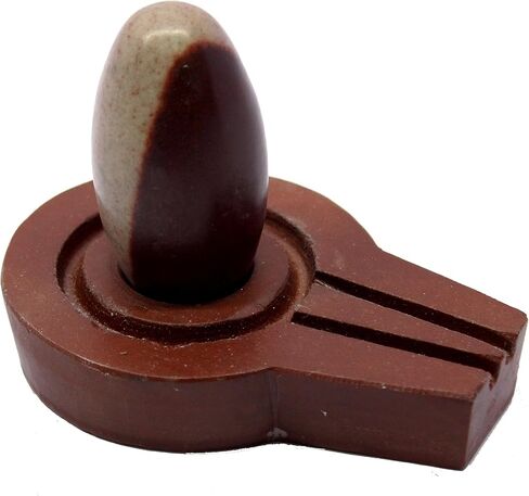 ESPLANADE Narmadeshwar Shivling Shiva Lingam Narmada Stone Jaladhari Narmada Stone لمنزل معبد ماندير - بني - 11.43 سم، ديني in Saudi Arabia
