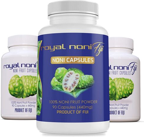 Royal Noni Capsules 100% Organic Noni Fruit Sustainably Grown and Harvested With Fijian Noni Natural Source of Antioxidant and Amino Acids in Saudi Arabia