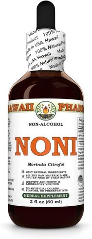 Noni (Morinda Citrofolia) Dry Fruit Glycerite, Made in Hawaii, Organic Raw Materials, All Natural, Vegan, Lab Tested Alcohol-Free Liquid Extract - 4 fl.oz in Saudi Arabia