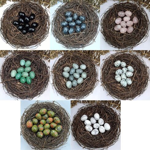 Pack of 20 Natural Mineral Stones Crystal Assortments Eggs Eggs Healing Crystals Set Gemstones Statue Home Decor Easter Eggs in Saudi Arabia