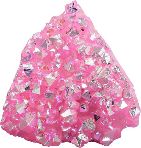 Irregularly White AB Titanium Coated Rock Quartz Cluster Mineral Specimen, Reiki Healing Rock Crystal Geode for Stone Collection and Home Decor, Green in Saudi Arabia