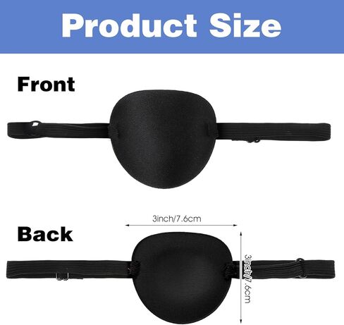 6 x Eye Patch Comfortable Adjustable Eyepatch for Left Right Eye Soft Lazy Piratel Eyepatch 3D Reusable Eyes Cover for Cosplay Pirate Costume Black Blue Red Brown Gray in Saudi Arabia
