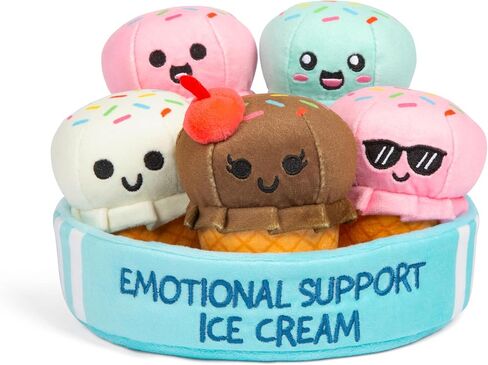 Emotional Support Gingerbread by Relatable, Christmas Stuffed Animals, Great Gingerbread Man Gifts, Funny Gifts or Cute Christmas Decor, Includes 5 Gingerbread Plushies with Carrying Basket in Kuwait