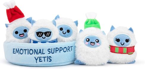 Emotional Support Gingerbread by Relatable, Christmas Stuffed Animals, Great Gingerbread Man Gifts, Funny Gifts or Cute Christmas Decor, Includes 5 Gingerbread Plushies with Carrying Basket in Kuwait