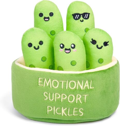 Emotional Support Gingerbread by Relatable, Christmas Stuffed Animals, Great Gingerbread Man Gifts, Funny Gifts or Cute Christmas Decor, Includes 5 Gingerbread Plushies with Carrying Basket in Kuwait