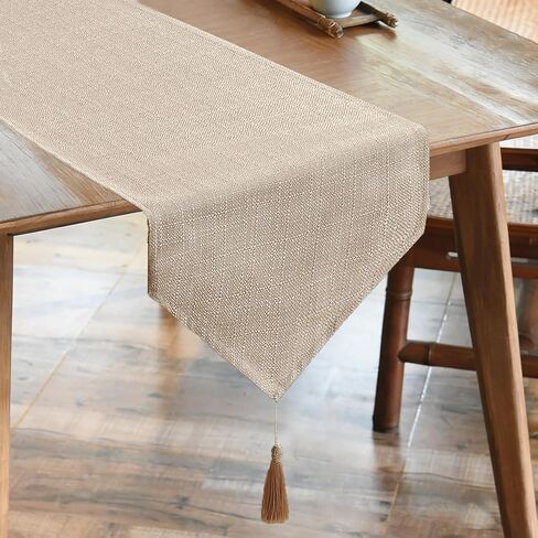 مفرش طاولة من الجلد السويدي من balcony & falcon، مفارش طاولة مقاومة للماء للمطبخ، والمطاعم، والمقهى، والحديقة، والتجمعات الخارجية، وحفلات الزفاف والمهرجانات (أسود 14 × 71) in Kuwait