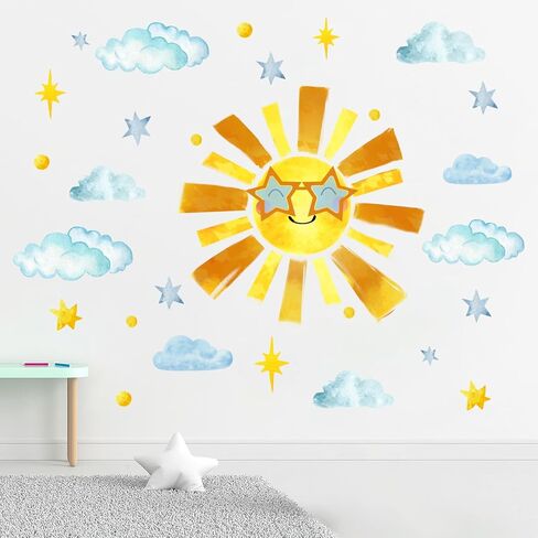 Mfault Watercolor Dinosaur Roar Wall Decals Stickers, Peel Stick Dino Stegosaurus Volcano Nursery Decorations Baby Boys Girls Bedroom Playroom Art, Neutral Tyrannosaurus Rex Kids Classroom Room Decor in Kuwait