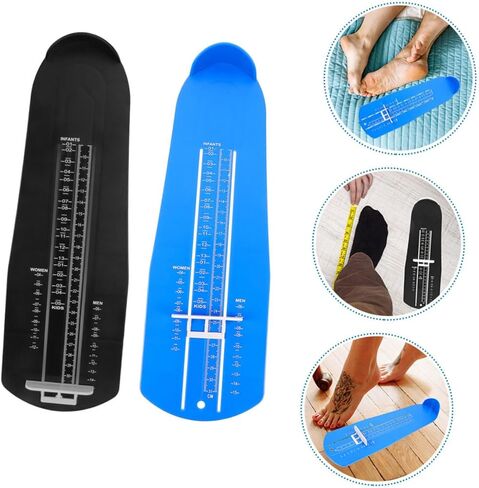 2pcs Foot Measurement Device Shoe Measuring Gauge for Adults US Accurate Plastic Shoe Sizer Tool for Correct Fit and Online Shopping in Saudi Arabia