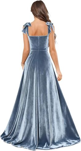 MRHUSH Junior Bridesmaid Dresses for Teen Girls Velvet Flower Girl Dress Ruffles Wedding Guest Spaghetti Straps Party Gowns in Kuwait