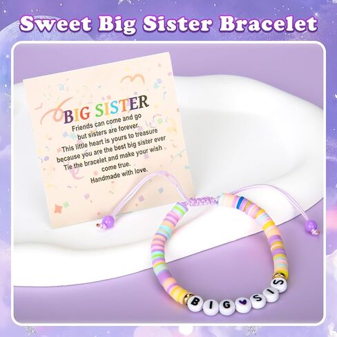 Big Sister Gifts for Girls – Purple Big Sister Gift Set with 20oz Water Bottle, Waist Bag, Baseball Cap & Bracelet, New Big Sister Gifts for Girls in Saudi Arabia