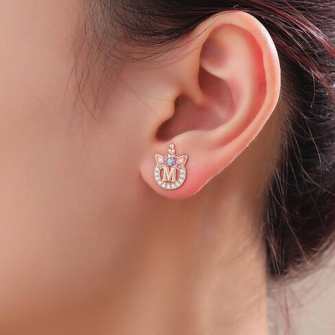 C-leen Unicron Initial Earrings for Girls Teens, 925 Sterling Silver Post Stud Earrings Initial Unicorn Earring Birthday Christmas Gifts for Girls Teens in Saudi Arabia