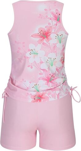 Blouson Tankini Swimsuits for Women Two Piece Tummy Control Bathing Suits with Boy Shorts Athletic Modest Swimwear in Saudi Arabia