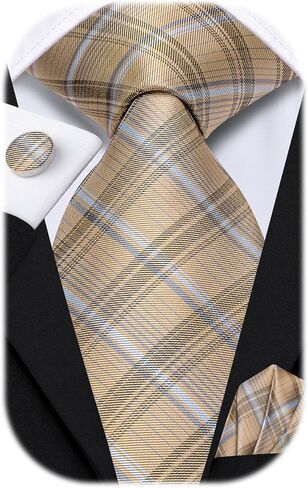ربطات عنق Hi-Tie مقاس 70 بوصة للرجال ربطة عنق طويلة جدًا من الحرير وأزرار أكمام مربعة للجيب مجموعة رجال أعمال كبيرة وطويلة in Saudi Arabia
