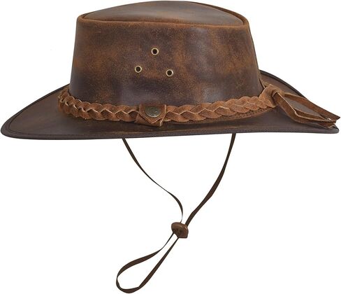 Leather Cowboy Hat for Men Women Lightweight Handcrafted Western Shapeable Wide Brim | Western Hats for Men in Saudi Arabia