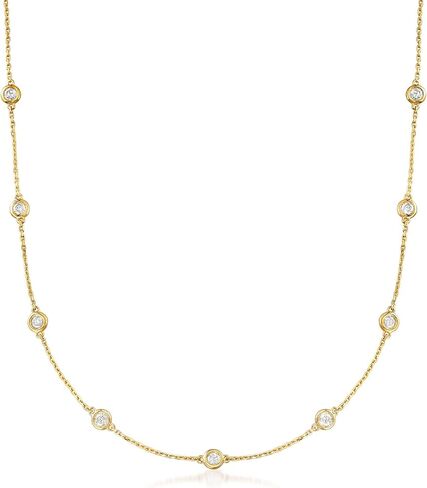 Ross-Simons 2.00 ct. t.w. Bezel-Set Diamond Station Necklace in 18kt Gold Over Sterling in Saudi Arabia