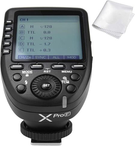 Godox Xpro-F لمشغل فلاش Fuji Fujifilm TTL اللاسلكي، 1/8000s HSS، وظيفة تحويل TTL اليدوية، شاشة كبيرة، 5 أزرار مجموعة مخصصة، 11 وظيفة قابلة للتخصيص مع مجموعة التنظيف in Saudi Arabia