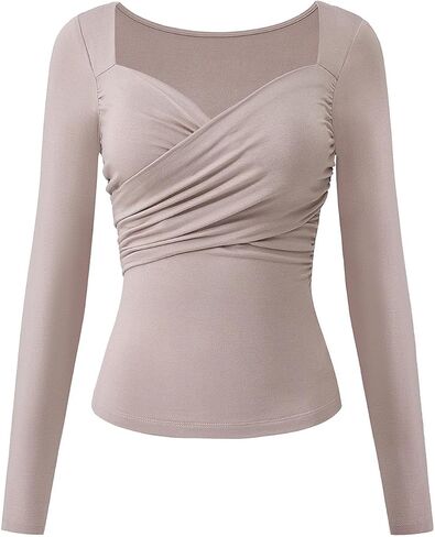 Women's Long-Sleeved T-Shirt Summer Thin Slim-Fit Versatile Casual Top in Saudi Arabia