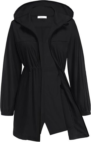 Hount Women's Waterproof Long Raincoats Lightweight Packable Rain Jackets with Hood Active Outdoor Breathable Raincoats in Saudi Arabia