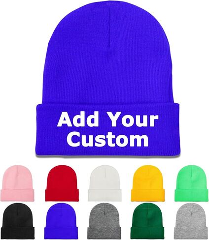 Custom Knitted Hats Add Your Photo Text Image Personalized Winter Caps 10 Colors in Saudi Arabia
