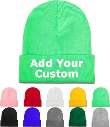 Custom Knitted Hats Add Your Photo Text Image Personalized Winter Caps 10 Colors in Saudi Arabia