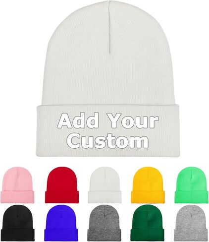 Custom Knitted Hats Add Your Photo Text Image Personalized Winter Caps 10 Colors in Saudi Arabia