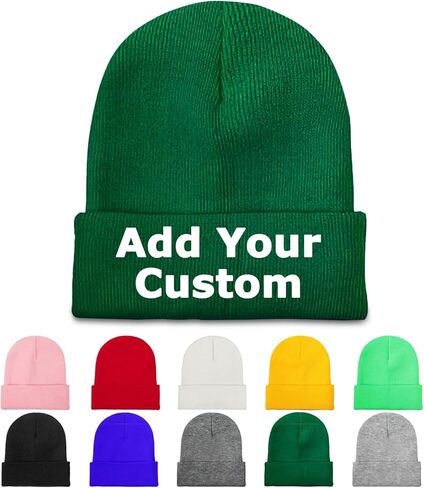 Custom Knitted Hats Add Your Photo Text Image Personalized Winter Caps 10 Colors in Saudi Arabia