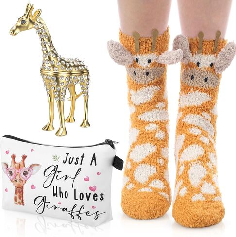 3 Pcs Sloth Gifts Set for Women,Sloth Ring Holder Sloth Slippers Sloth Makeup Bag Fuzzy Socks with Grippers,Christmas Gifts for Women Teacher Friends Sloth Lover,Cute Birthday Gifts in Kuwait