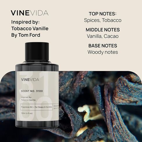 ناشر الروائح العطرية من VINEVIDA للمنزل والحمام | مجموعة أعواد عطرية تدوم طويلاً | ناشر عصا الزيت | رائحة الحمام - عطر الغرفة رقم 3100 - مستوحى من : التبغ والفانيليا in Kuwait