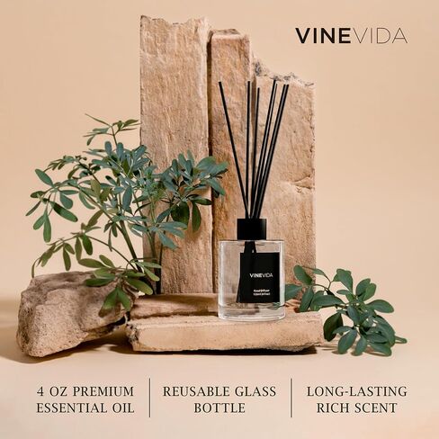 ناشر الروائح العطرية من VINEVIDA للمنزل والحمام | مجموعة أعواد عطرية تدوم طويلاً | ناشر عصا الزيت | رائحة الحمام - عطر الغرفة رقم 3100 - مستوحى من : التبغ والفانيليا in Kuwait