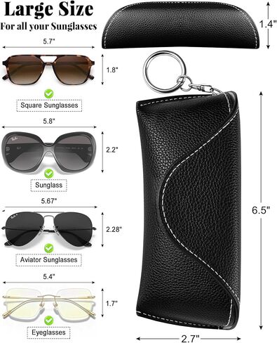 RayLove Glasses Case Hard Shell, Portable Leather Sunglasses case Travel Protection Glasses Case in Saudi Arabia
