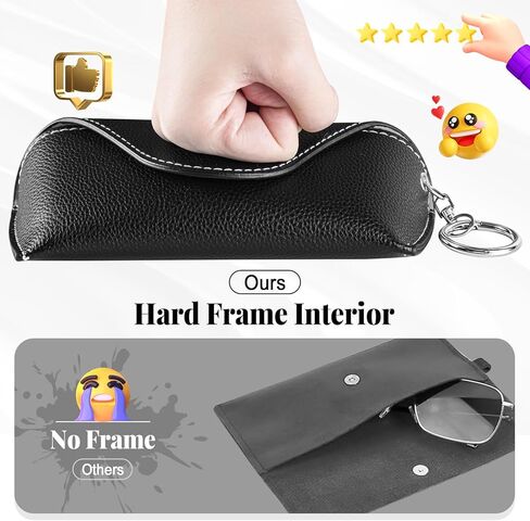 RayLove Glasses Case Hard Shell, Portable Leather Sunglasses case Travel Protection Glasses Case in Saudi Arabia