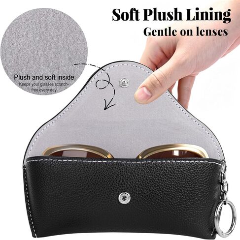 RayLove Glasses Case Hard Shell, Portable Leather Sunglasses case Travel Protection Glasses Case in Saudi Arabia