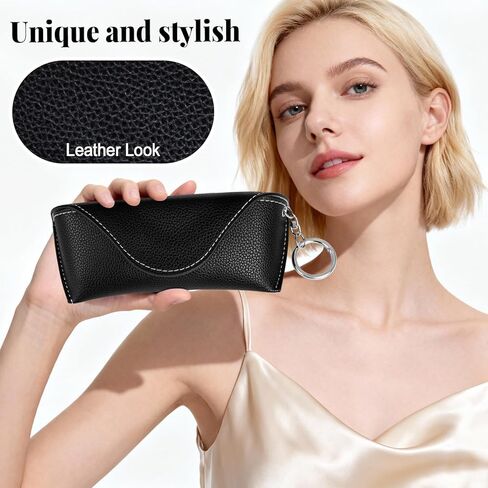 RayLove Glasses Case Hard Shell, Portable Leather Sunglasses case Travel Protection Glasses Case in Saudi Arabia