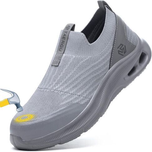Steel Toe Shoes Men Lightweight Comfortable Work Shoes Slip On Safety Shoe Walking Sneakers Puncture Proof Loafers in Saudi Arabia