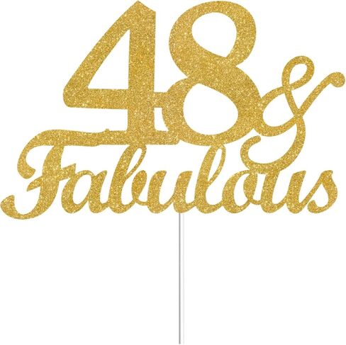41 & Fabulous Cake Toppers Gold Glitter, Happy 41st Birthday Cake Topper Cheers to 41 Years Old Bday Decoration, Forty-one and Fabulous Cake Decorations for 41st Birthday Anniversary Party in Saudi Arabia