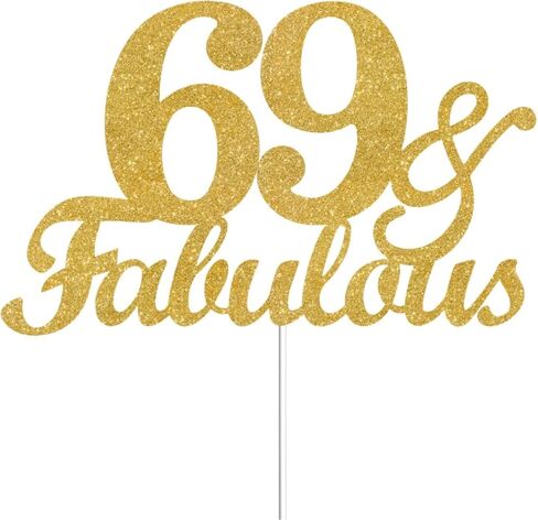 41 & Fabulous Cake Toppers Gold Glitter, Happy 41st Birthday Cake Topper Cheers to 41 Years Old Bday Decoration, Forty-one and Fabulous Cake Decorations for 41st Birthday Anniversary Party in Saudi Arabia